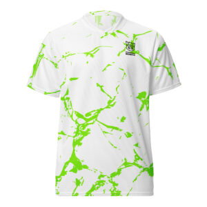 Pickleball Monsta Unisex Short Sleeve Jersey – Splatter – Lime