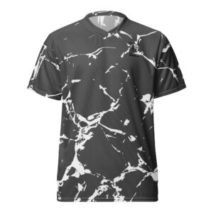 Pickleball Monsta Unisex Short Sleeve Jersey – Splatter – White on Gray