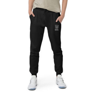 Pickleball Monsta Embroidered Unisex Fleece Joggers - Black
