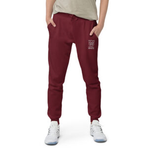 Pickleball Monsta Embroidered Unisex Fleece Joggers - Maroon