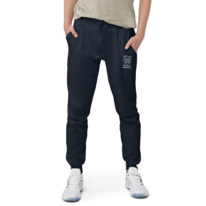 Pickleball Monsta Embroidered Unisex Fleece Joggers - Navy
