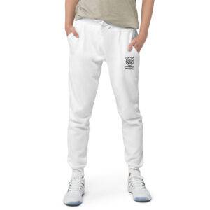 Pickleball Monsta Embroidered Unisex Fleece Joggers - White